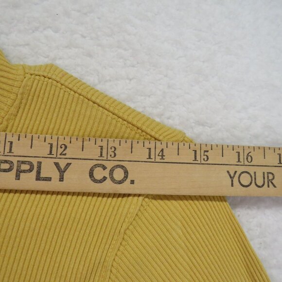 Carhartt‎ Shirt Womens Size Small Yellow Ribbed Long Sleeve Henley Gorpcore - Picture 8 of 11